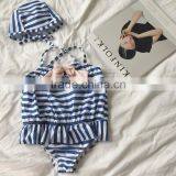 Baby Girl Bikini Stripes Swimsuit 3 Pieces Set Summer Seaside Baby Clothes thumbnail-1