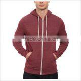 Wholesale Zipper Up Colored Cotton OEM Hoodies In Red thumbnail-1