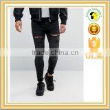 100%Cotton Men Heavy Destruction In Knee Pocket Denim Jean Pants For Men's Jean Wear thumbnail-1