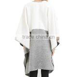 Fashionable 3/4 Sleeve no Button Custom Design Stripe Knitted Wholesale Poncho thumbnail-3