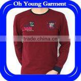 Brand-new Business Casual Magenta T-shirt For Men Design Trendy Aeropostale Long Sleeve T-shirt Top Quality Cheap Shirt Rib Fit thumbnail-1