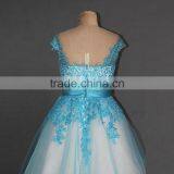 Beaded Blue Evening Dress Short Mini thumbnail-6