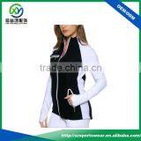 New Arrival Full Zipper Black With White Zip Pockets Women Golf Jacket thumbnail-2