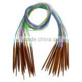 Custom (2.0mm-10.0mm)Carbonized Bamboo & Plastic Multicolor Circular Knitting Needle thumbnail-1