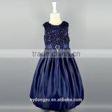 Navy A Line Flower Girl Princess Dress/ Top Quality Yellow Girl Princess Dress/new Design Girl Holiday Princess Dress thumbnail-1