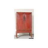 Red-lacquered big cabinet w/ two drawers