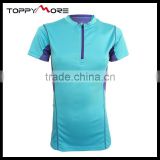 201501001070 Quick Dry Half ziper Sleeve Short Women OEM Cycling Wear