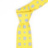 High Manscraft Silky Finish Silk Woven Neckties Silky Finish Yellow
