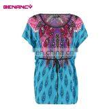 Tie Waist Paisley Multi Color Plus Size Women Ethnic Tunic thumbnail-2
