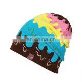 Winter Warm Hat Knitted Cap Crochet Beanies Knitted Pom Pom Hats With Logo Patch thumbnail-4