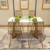 Modern Dining Room Furniture Armless Metal Mesh Chair thumbnail-3