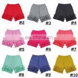 Baby Solid Ruffle Shorts Girl Summer Boutique Fifth Pants 10colors 6size