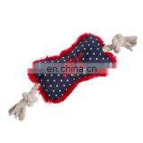 Funny New Design Bone Shape Pet Navy Blue Plush Toy thumbnail-1