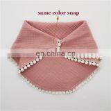 Adjustable 0-6m Lace Trim Muslin Organic Cotton Baby Bibs thumbnail-6