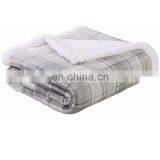 Wholesale Luxury Custom Printed Hooded Blanket Sherpa Mink Fleece Blanket Red Plaid Blanket thumbnail-2