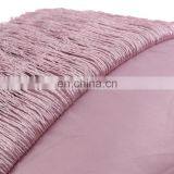 Solid Decorative Velvet Throw Pillow Cushion Cover With Long Fringe thumbnail-5