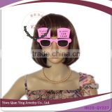 new year pink plastic glasses toy