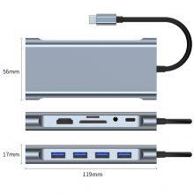11-in-1 USB C Hub Type C to Multiple HDMI RJ45 VGA USB 3.0 2.0 With Power Supply Adapter Docking Station thumbnail-5