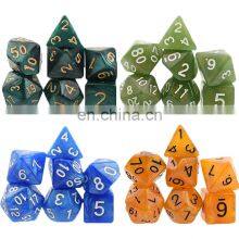 Polyhedral Dice Set With Pouch Double-Colors Gold Numbers of D4 D6 D8 D10 D% D12 D20 for DND RPG Table Games thumbnail-2