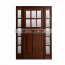 Modern Solid Mahogany Wood Front Door With Glass Best Paint for Wood Panel Partition Entry Doors thumbnail-1
