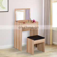 Dressing Table Set Padded Flip Stool Mirrored