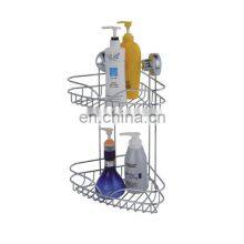 Прочный в использовании двухярусный стальной металлический стеллаж для шампуня в ванной комнате thumbnail-1