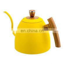 304 Stainless Steel Espresso Coffee Kettle Coffee Tea Pot With Wood Handle thumbnail-2