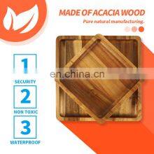 Bamboo Acacia Wood Double Dish Snack Bowl For Pistachios Peanuts Sunflower Seeds and Fruit Olives thumbnail-5