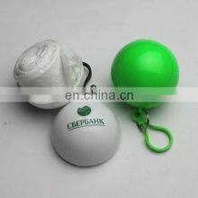 Plastic Emergency Rain Disposable Raincoat With Golf Ball and Keychain
