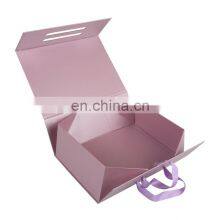 Wholesale Large Size Luxury Elegant Cardboard Custom Folded Square Shaped Packaging Shoes Box Purple Magnetic Gift Box Packaging thumbnail-2