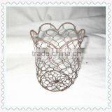 Handmade Small Archaize Round Wrought Iron Basket thumbnail-1