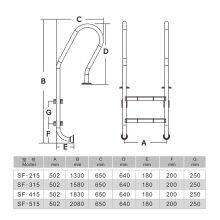 Wholesale Price Durable 304/316 Stainless Steel Pool Ladder 4 Steps Swimming Pool Ladder thumbnail-6