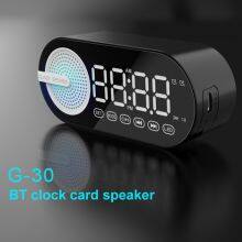 New Arrival Product Digital Display Bass Sound RGB Light Effects Wireless Bluetooth Speaker With FM Radio And Alarm Clock thumbnail-2
