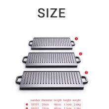 Factory Outlet Cookware for Home Outdoor Garden Kitchenware Cast Iron Double Side Reversible Grill Griddle BBQ Grill Plate thumbnail-2