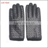 2016 Hot sell male business warm winter sheepskin leather gloves black