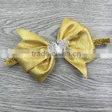 Wholesale Sequins Hair Bow Elastic Baby Headband Girls Accessories Supplier's Choice thumbnail-2