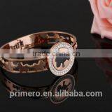New Fashion Lucky Horse Female Bangle Rose Gold Bracelet For Women thumbnail-4