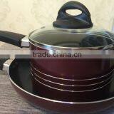 Brown Aluminum Non-stick Press Cookware Set Kitchen Used Fry Egg Pizza Pan Skillet thumbnail-3