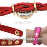 Luxury Womens Bracelet Wrist Watch Crystal Diamond Band Knitted Wrap Dial Quartz thumbnail-4