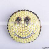 Black and Light Yellow Dots Resin Gem Stud Smily Brooches thumbnail-1