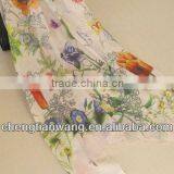 Beautiful flower long scarf latest design fashion lady cashmere flower long scarf