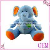 Embroidered jumbo plush baby elephant blue toy