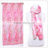 2015 Custom Pink Design Fashion Chiffon Fashionable Scarf Silk Suzhou Scarf,180*110 Ethnic Women Scarf