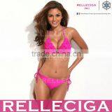 RELLECIGA Push up Bikini Series - 3D Blooming Flower Detail in Hot Pink