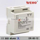 Small Volume 60w Single Output DIN Rail Power 12v 5a ac Smps