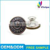 Fancy Moving Denim Custom Engraving Logo Button Screw Metal Button for Women's Jeans thumbnail-4