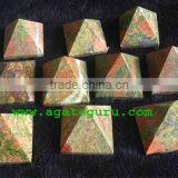 Red Green Unakite Pyramids Crystal Healing Stone Reiki thumbnail-1