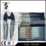 Half Cotton Half Viscose Print Stripe Lady Scarf Halloween Costume Accessories thumbnail-4