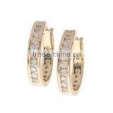 Hot Quality 316l Stainless Steel Huggie Earrings Blue Zircon Stone Earrings Jewellery thumbnail-3