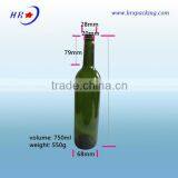 Supplier Sales Clear Glass 750ml Glass Bottle for Red Wine